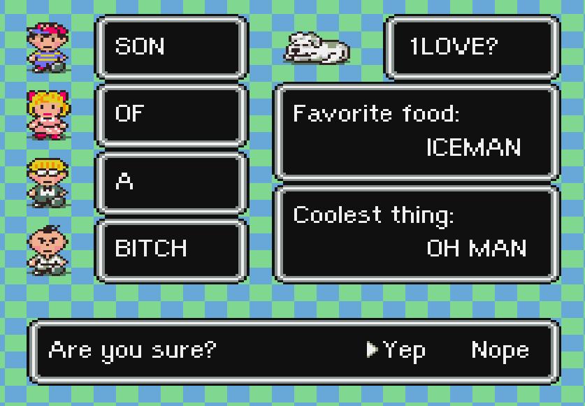 This is why I always go for the default names in rpgs when possible.